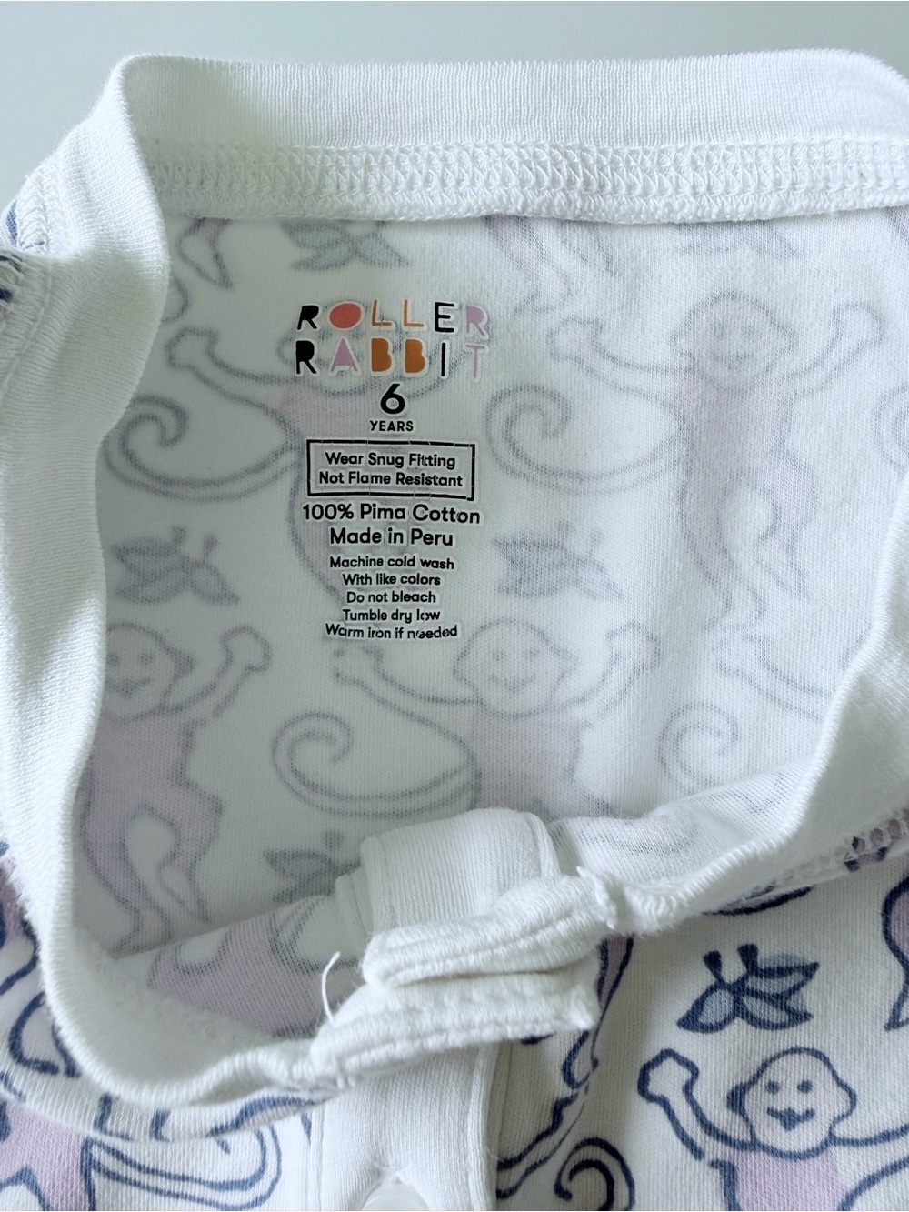 Roller Rabbit Kids Monkey Pajama Set Sz6 - Picture 7 of 13
